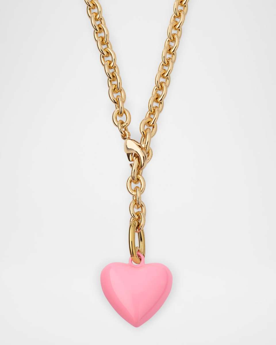The Mini Puffy Heart Necklace, Pink